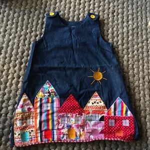 🔥3/$20🔥Denim Aplique Embroidered Dress Town City